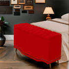 Calçadeira Baú Casal Estofada Maitê Veludo Vermelho