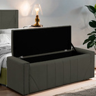 Calçadeira Baú Casal Estofada Toronto Veludo Tabaco