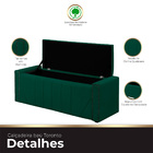 Calçadeira Baú Casal Estofada Toronto Veludo Verde Esmeralda