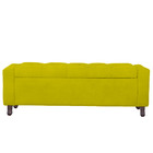 Calçadeira Baú Casal Estofada Valencia Veludo Amarelo