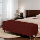 Calçadeira Baú Casal Estofada Valencia Veludo Marsala