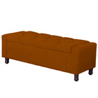 Calçadeira Baú Casal Estofada Valencia Veludo Terracota