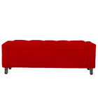 Calçadeira Baú Casal Estofada Valencia Veludo Vermelho