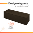 Calçadeira Baú Casal Istambul Dobuê 1,40m Suede Chocolate