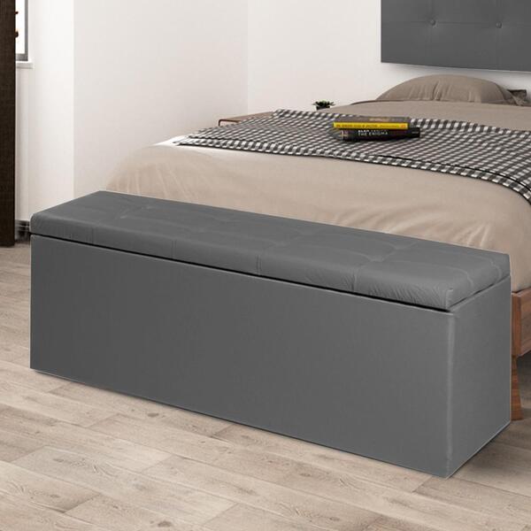 Calçadeira Baú Casal King 1,95m Berlim Material Sintético Cin