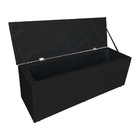 Calçadeira Baú Casal King 1,95m Londres Suede Preto Dal Poz E