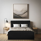 Calçadeira Baú Casal King 1,95m Londres Suede Preto Dal Poz E