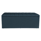 Calçadeira Baú Casal King 1,95m Londres Veludo Azul Marinho D