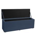 Calçadeira Baú Casal King 1,95m Roma Suede Azul Marinho Dal P