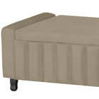 Calçadeira Baú Casal King Size Estofada Alicia Veludo Bege Mé