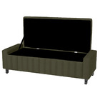 Calçadeira Baú Casal King Size Estofada Alicia Veludo Chocola