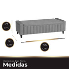Calçadeira Baú Casal King Size Estofada Alicia Veludo Cinza C