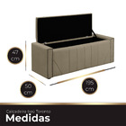 Calçadeira Baú Casal King Size Estofada Toronto Veludo Bege M