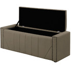 Calçadeira Baú Casal King Size Estofada Toronto Veludo Capucc