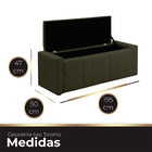 Calçadeira Baú Casal King Size Estofada Toronto Veludo Chocol