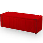 Calçadeira Baú Casal King Size Estofada Toronto Veludo Vermel
