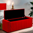 Calçadeira Baú Casal King Size Estofada Toronto Veludo Vermel