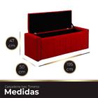 Calçadeira Baú Casal King Size Estofada Toronto Veludo Vermel