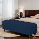 Calçadeira Baú Casal King Size Estofada Valencia Veludo Azul