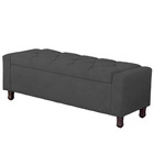 Calçadeira Baú Casal King Size Estofada Valencia Veludo Cinza