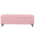 Calçadeira Baú Casal King Size Estofada Valencia Veludo Rosa
