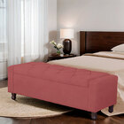 Calçadeira Baú Casal King Size Estofada Valencia Veludo Rose