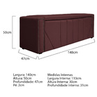 Calçadeira Baú Casal Minsk P02 140 Cm Para Cama Box Corano -