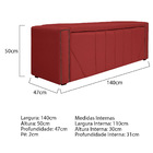 Calçadeira Baú Casal Minsk P02 140 Cm Para Cama Box Corano -