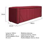 Calçadeira Baú Casal Minsk P02 140 Cm Para Cama Box Suede - A