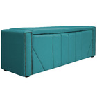 Calçadeira Baú Casal Minsk P02 140 Cm Para Cama Box Suede - A