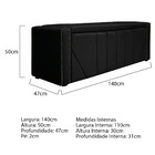 Calçadeira Baú Casal Minsk P02 140 Cm Para Cama Box Suede - D