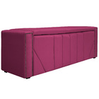 Calçadeira Baú Casal Minsk P02 140 Cm Para Cama Box Suede - D