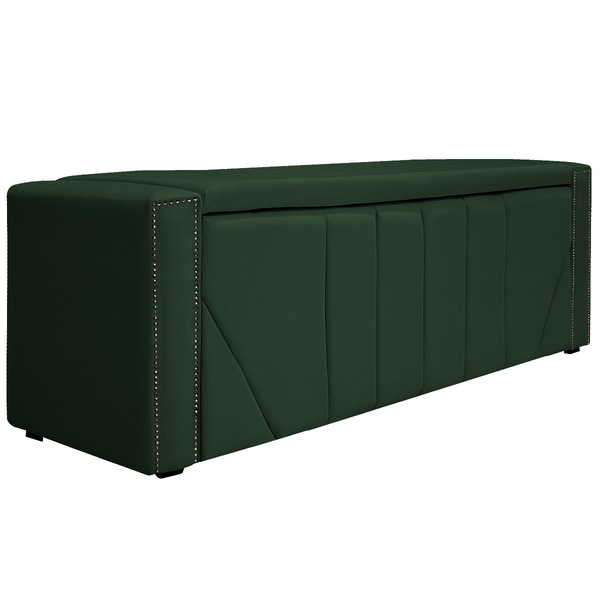 Calçadeira Baú Casal Minsk P02 140 Cm Para Cama Box Suede - D