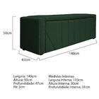 Calçadeira Baú Casal Minsk P02 140 Cm Para Cama Box Suede - D