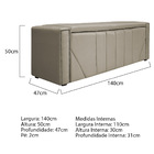 Calçadeira Baú Casal Minsk P02 140 Cm Para Cama Box Suede - D