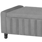 Calçadeira Baú Casal Queen Estofada Alicia Veludo Cinza Claro