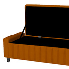 Calçadeira Baú Casal Queen Estofada Alicia Veludo Terracota