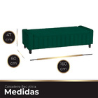 Calçadeira Baú Casal Queen Estofada Alicia Veludo Verde Esmer