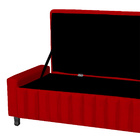 Calçadeira Baú Casal Queen Estofada Alicia Veludo Vermelho