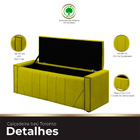 Calçadeira Baú Casal Queen Estofada Toronto Veludo Amarelo