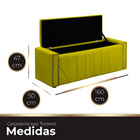 Calçadeira Baú Casal Queen Estofada Toronto Veludo Amarelo