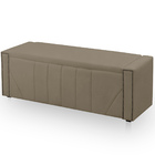 Calçadeira Baú Casal Queen Estofada Toronto Veludo Capuccino