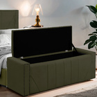 Calçadeira Baú Casal Queen Estofada Toronto Veludo Chocolate