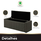 Calçadeira Baú Casal Queen Estofada Toronto Veludo Tabaco