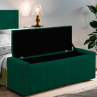 Calçadeira Baú Casal Queen Estofada Toronto Veludo Verde Esme