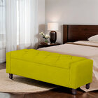 Calçadeira Baú Casal Queen Estofada Valencia Veludo Amarelo