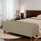 Calçadeira Baú Casal Queen Estofada Valencia Veludo Bege Médio