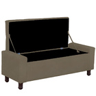 Calçadeira Baú Casal Queen Estofada Valencia Veludo Capuccino