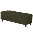 Calçadeira Baú Casal Queen Estofada Valencia Veludo Chocolate