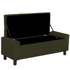 Calçadeira Baú Casal Queen Estofada Valencia Veludo Chocolate